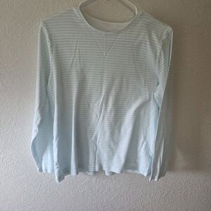 croft & barrow Pale Blue and White Striped Classic Tee